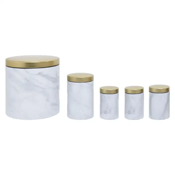 White Marble Kitchen Storage Set