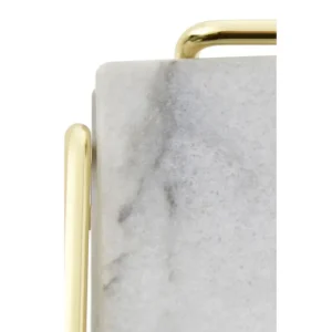 White Marble And Brass Coasters - Image 3