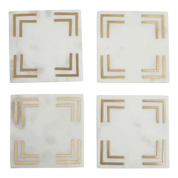 Square Marble & Gold Coasters