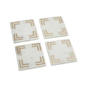 Square Marble & Gold Coasters - Image 2