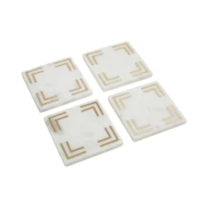 Square Marble & Gold Coasters - Image 3