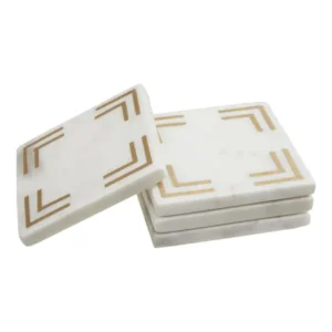 Square Marble & Gold Coasters - Image 7