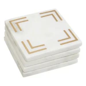 Square Marble & Gold Coasters - Image 6