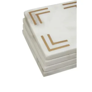 Square Marble & Gold Coasters - Image 5