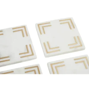 Square Marble & Gold Coasters - Image 4