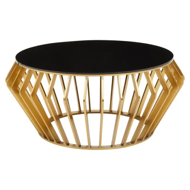 Black And Gold Round Coffee Table