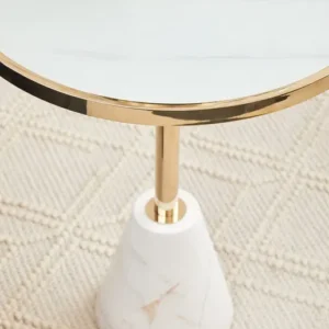 MARBLE SIDE TABLE GOLD