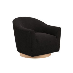 Olivia Swivel Chair in Black Boucle - Image 5