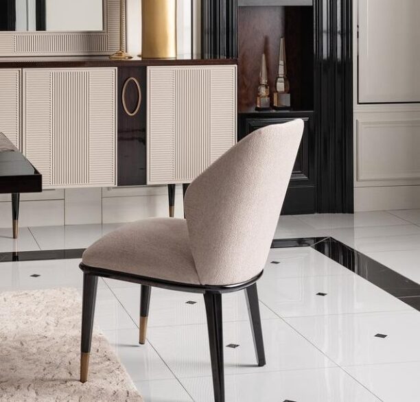 bespoke luxury dining chair wooden legs