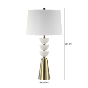 Brooklyn White Marble & Antique Table Lamp - Image 2