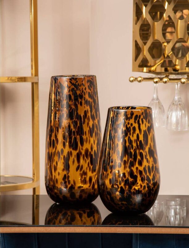 Tortoise Shell Glass Vase