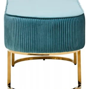 Empress Teal Velvet Ottoman Bench - Image 5