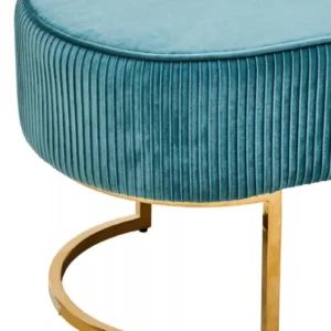 Empress Teal Velvet Ottoman Bench - Image 7