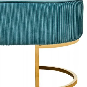 Empress Teal Velvet Ottoman Bench - Image 6