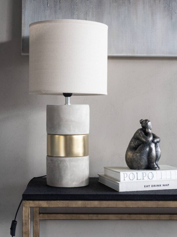 Arlo Concrete & Gold Table Lamp