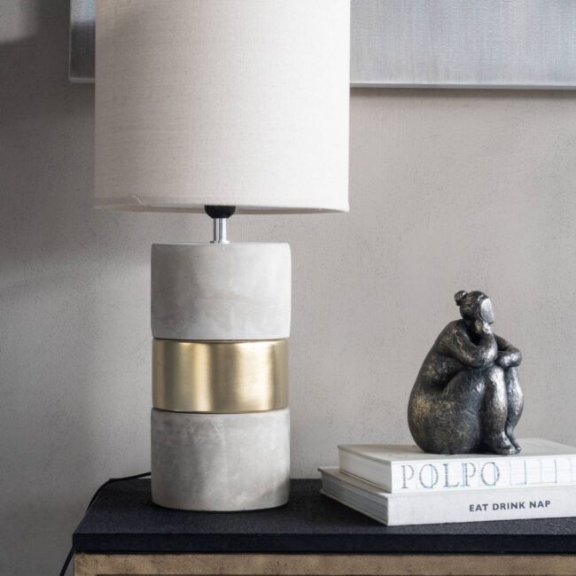 Arlo Concrete & Gold Table Lamp