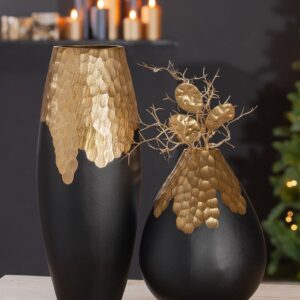 black and gold vase