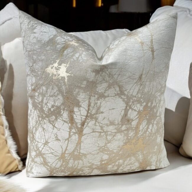 cream and gold marble cushion