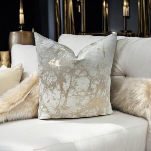 cream and gold marble cushion