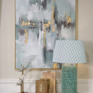 The Luciana Abstract Wall Art by Mindy Brownes Interiors is a striking blend of texture and elegance. Featuring a captivating mix of greens, greys, black, and off-whites, this abstract canvas is beautifully accented with subtle gold details. Encased in a luxurious gold frame, the Luciana Wall Art adds an instant focal point to your interiors, making it a sophisticated statement piece for any modern or classic space. Features and Benefits: Gold-framed abstract canvas with textured design Features shades of green, grey, black, and off-white with gold accents Ideal for living rooms, bedrooms, or hallways Adds a touch of modern elegance to your decor