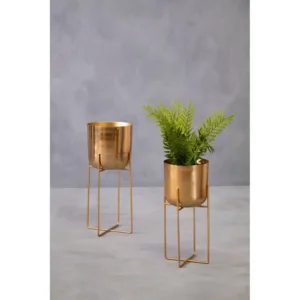 Serena Gold Floor Planter - Image 7