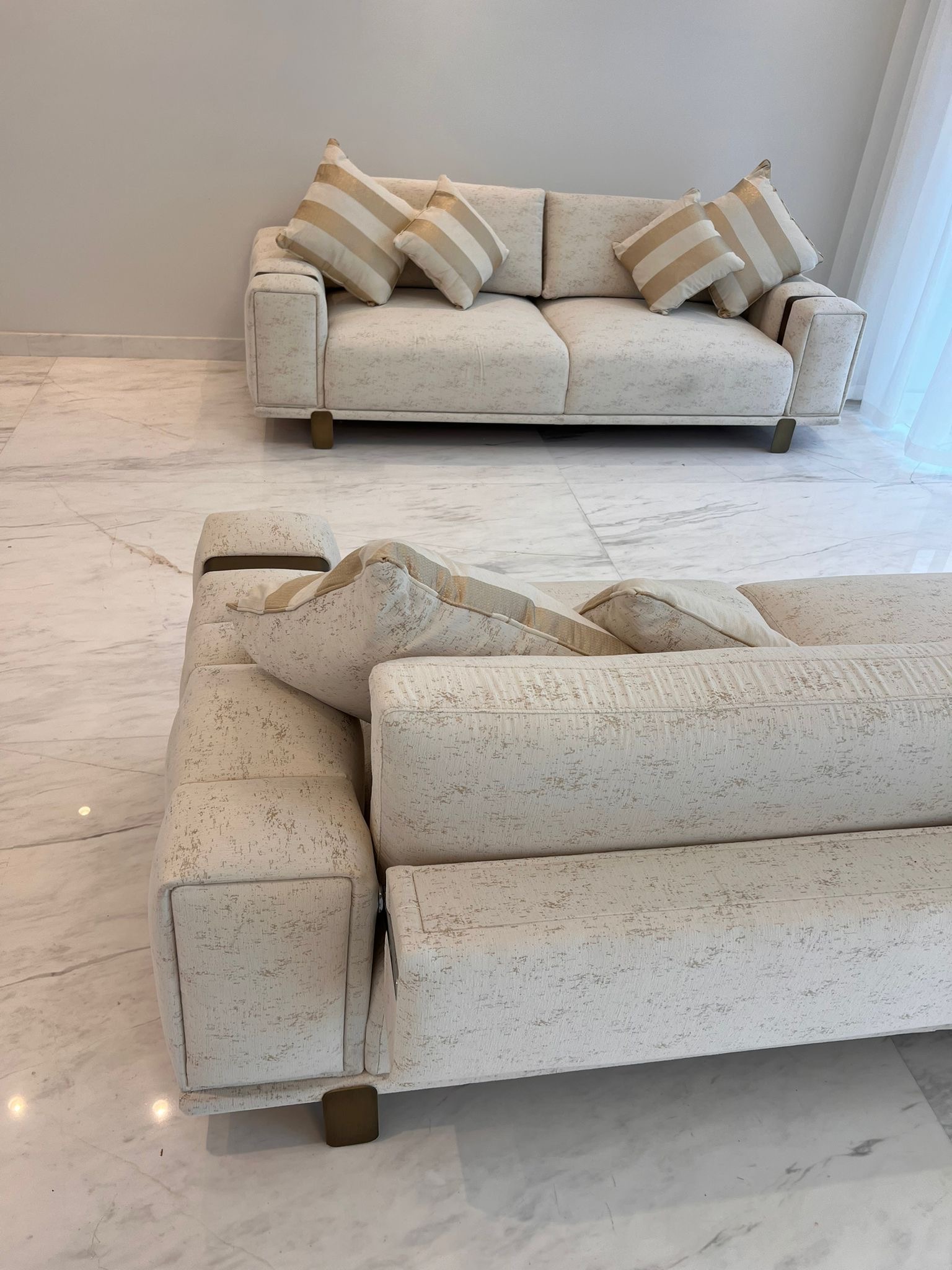 cream and gold sofas luxury