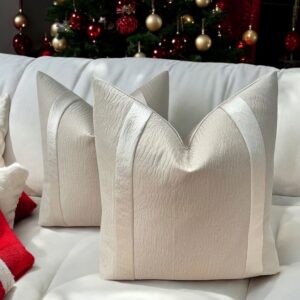 luxury cream cushions with panelled design