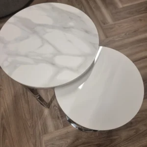 Marble Side Table Nest Chrome - Image 3