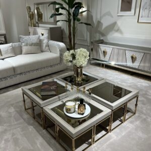 luxury cream and gold dining set. Como by luxura home and living