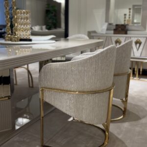 luxury cream and gold dining set. Como by luxura home and living