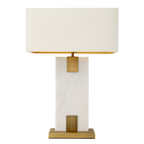 The Valina Table Lamp brings effortless sophistication to any space, combining antique brass, white marble, and an opal fabric shade. Its sleek design offers a warm ambient glow, making it a functional yet striking centerpiece for your home. With its timeless charm and luxurious materials, the Valina elevates any interior with ease.