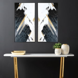 Black, White & Gold Wall Art Canvas - Image 6