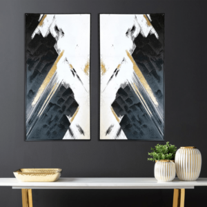 Black, White & Gold Wall Art Canvas - Image 3