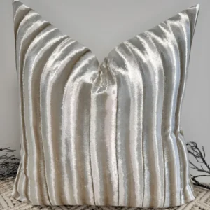 Luxury Lumière Velvet Cushion in Champagne – Bespoke Handmade Design with Premium Upholstery