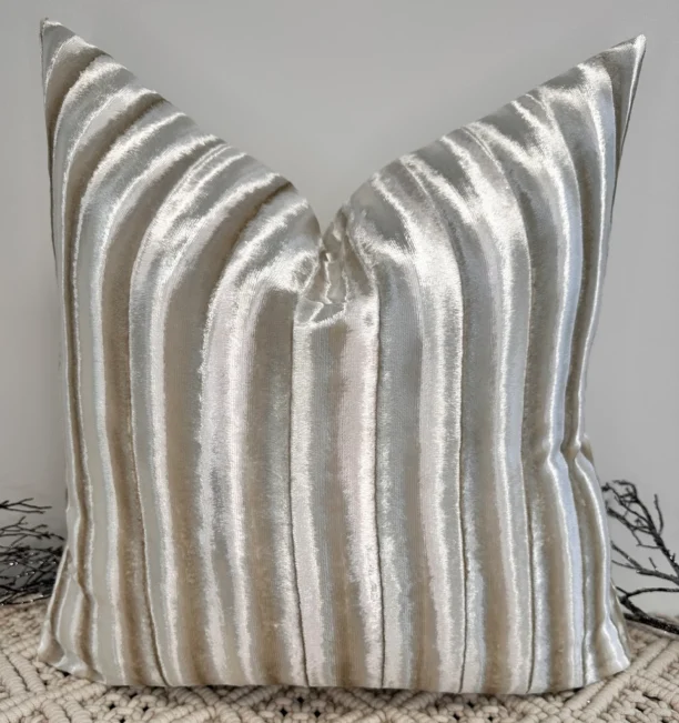 Luxury Lumière Velvet Cushion in Champagne – Bespoke Handmade Design with Premium Upholstery