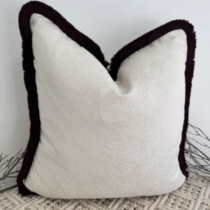 Monochrome Fringed Cushion - Image 2