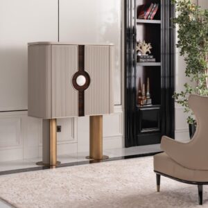 cream ribbed bar storage unit by luxura