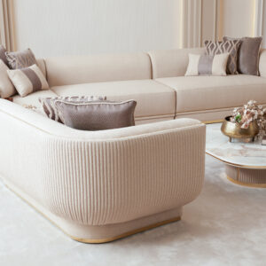 Stylish Cannes Corner Sofa in Neutral Beige – Comfortable, Space-Saving Sectional for Family Rooms