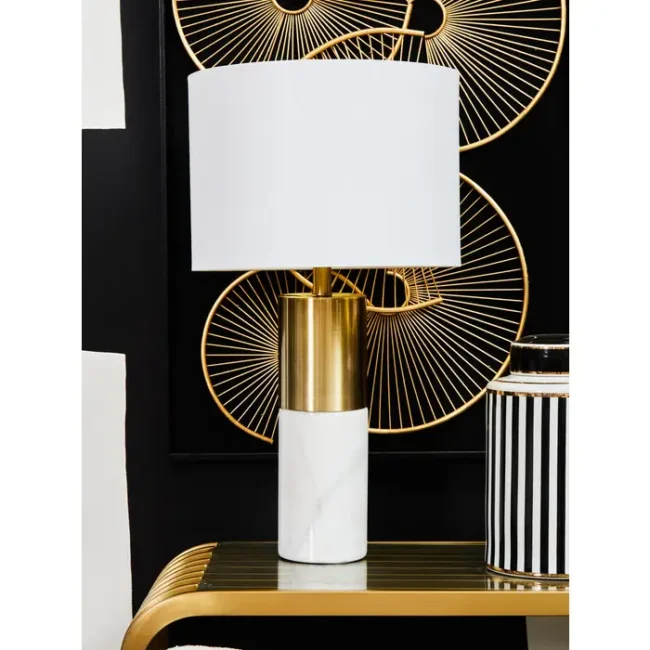 Erin White & Gold Marble Lamp