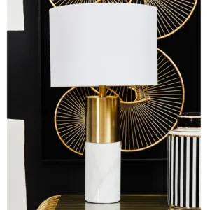 Erin White & Gold Marble Lamp