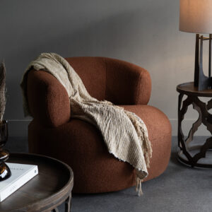 Nyra Boucle Accent Chair Terracotta - Image 2