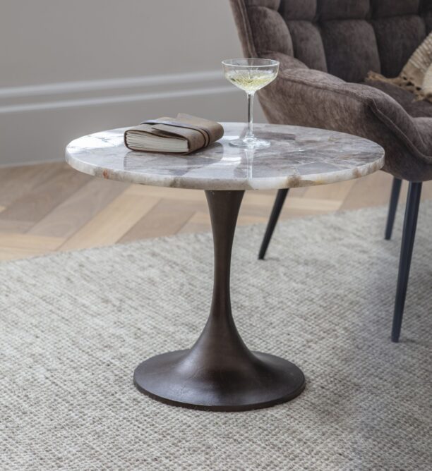 Solis Smokey Quartz Side Table