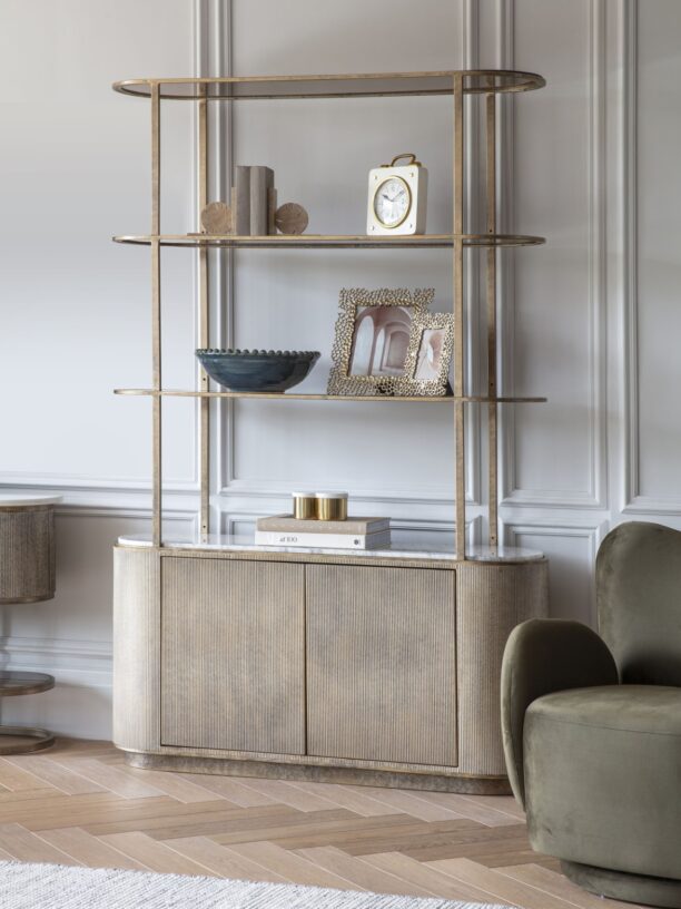 Knightsbridge Bronze Shelving Unit With Storage