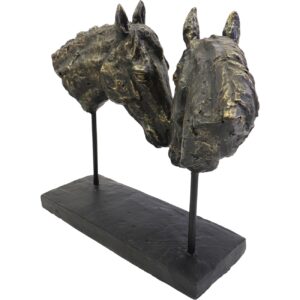 Bay Horse Heads Sculpture - Image 3