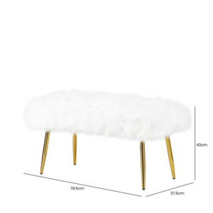 Cloud Fur Bench With Gold Legs - Image 7