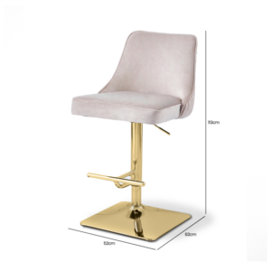 Monroe Taupe and Gold Bar Stool - Image 4