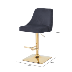 Monroe Black and Gold Bar Stool - Image 3