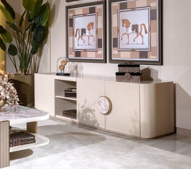 cream tv unit