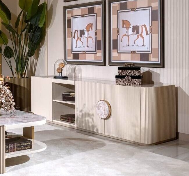 cream tv unit