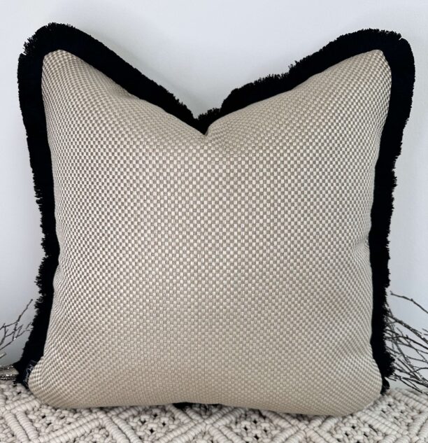 Natural Fringed Estelle Cushion